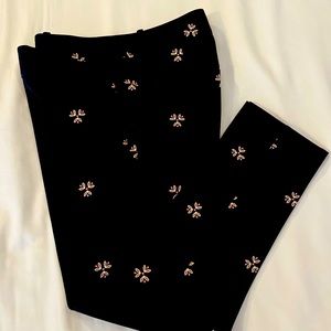 Ankle length, zip front pants